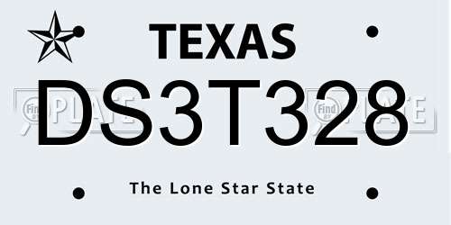 DS3T328 Texas License Plate