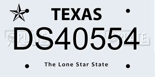DS40554 Texas License Plate