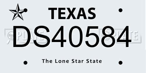DS40584 Texas License Plate