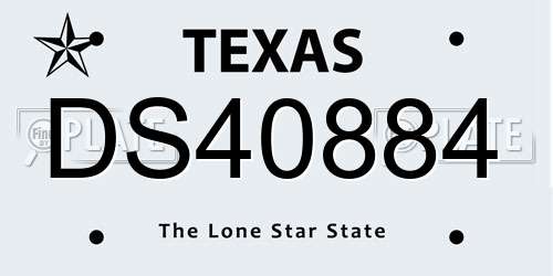 DS40884 Texas License Plate