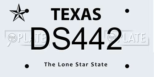 DS442 Texas License Plate