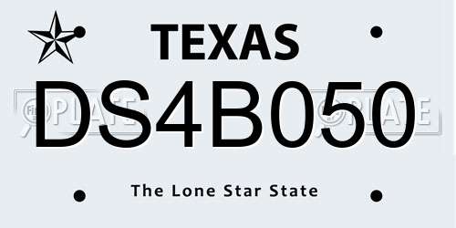 DS4B050 Texas License Plate