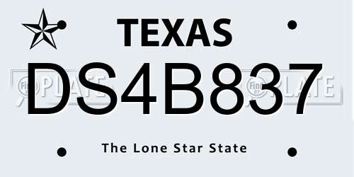 DS4B837 Texas License Plate