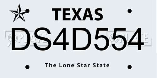DS4D554 Texas License Plate