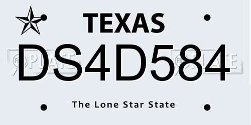 DS4D584 Texas License Plate