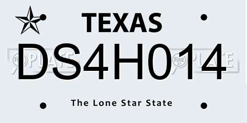 DS4H014 Texas License Plate