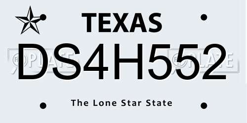 DS4H552 Texas License Plate