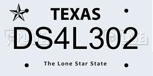 DS4L302 Texas License Plate