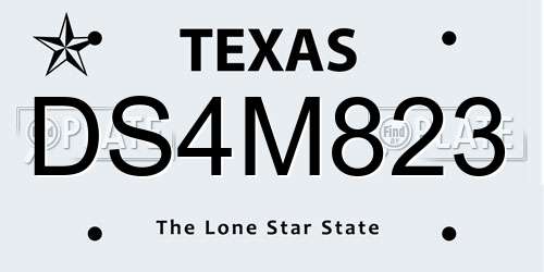 DS4M823 Texas License Plate