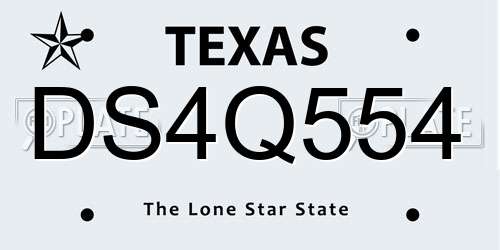 DS4Q554 Texas License Plate