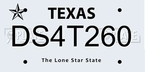 DS4T260 Texas License Plate