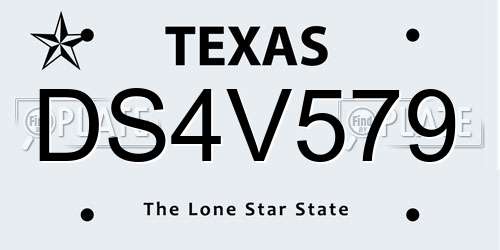 DS4V579 Texas License Plate