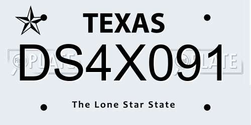 DS4X091 Texas License Plate