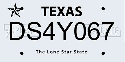DS4Y067 Texas License Plate