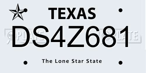 DS4Z681 Texas License Plate