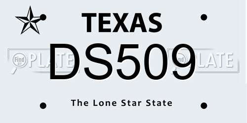 DS509 Texas License Plate