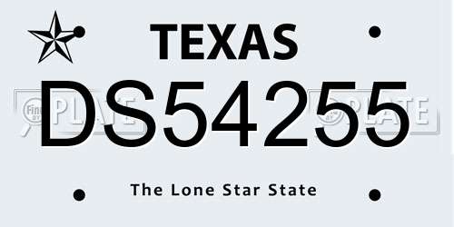 DS54255 Texas License Plate