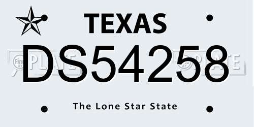 DS54258 Texas License Plate