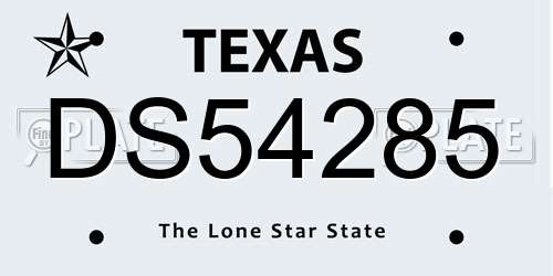 DS54285 Texas License Plate