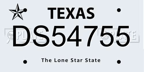 DS54755 Texas License Plate
