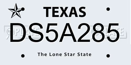 DS5A285 Texas License Plate