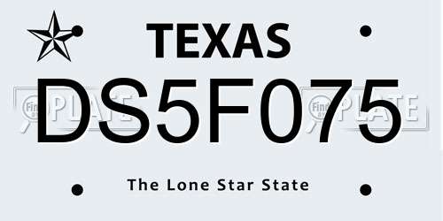 DS5F075 Texas License Plate