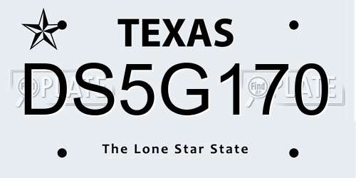 DS5G170 Texas License Plate