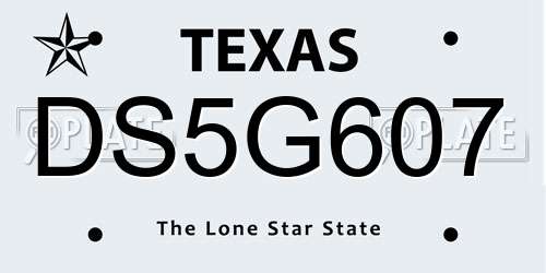 DS5G607 Texas License Plate