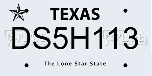DS5H113 Texas License Plate