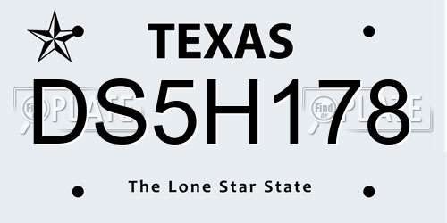 DS5H178 Texas License Plate
