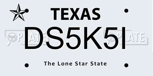 DS5K5I Texas License Plate