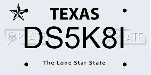 DS5K8I Texas License Plate