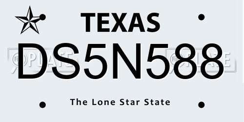 DS5N588 Texas License Plate