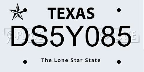 DS5Y085 Texas License Plate