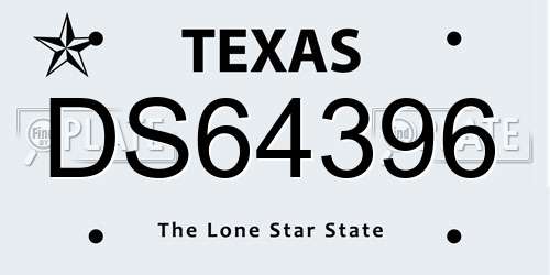 DS64396 Texas License Plate