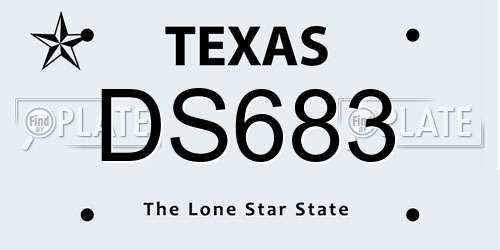 DS683 Texas License Plate