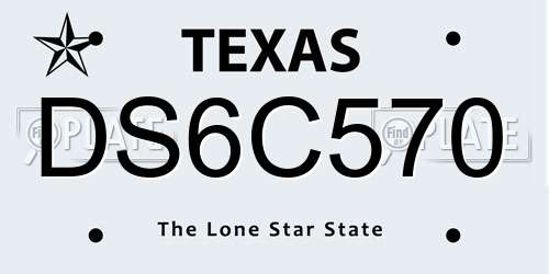 DS6C570 Texas License Plate