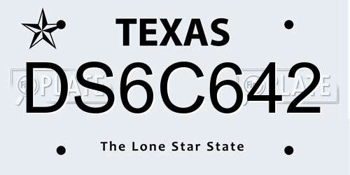DS6C642 Texas License Plate