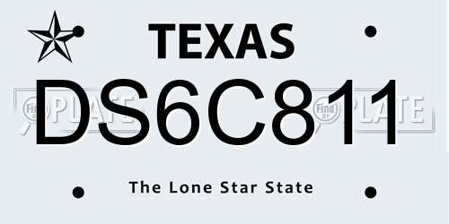 DS6C811 Texas License Plate