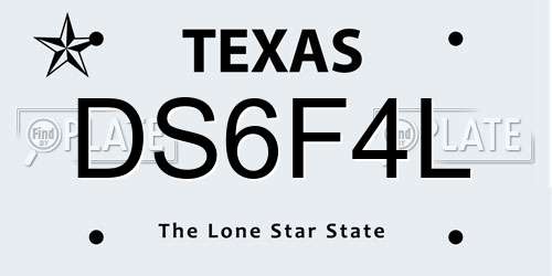 DS6F4L Texas License Plate
