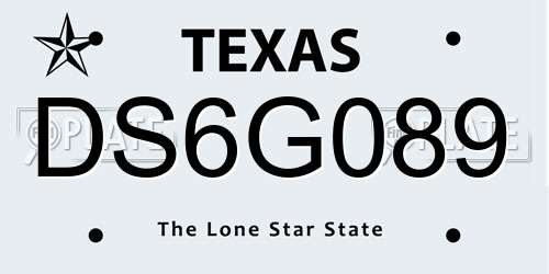 DS6G089 Texas License Plate
