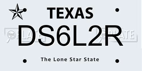 DS6L2R Texas License Plate