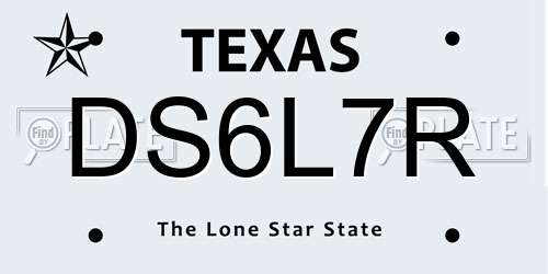 DS6L7R Texas License Plate