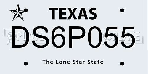 DS6P055 Texas License Plate