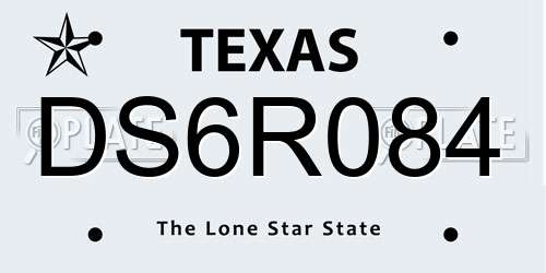 DS6R084 Texas License Plate