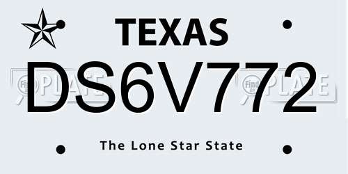 DS6V772 Texas License Plate