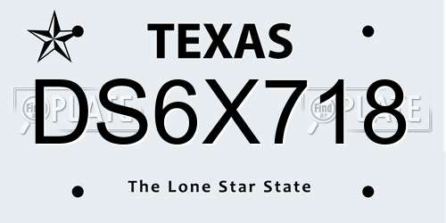 DS6X718 Texas License Plate