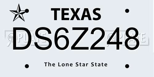 DS6Z248 Texas License Plate