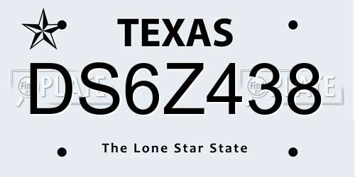DS6Z438 Texas License Plate