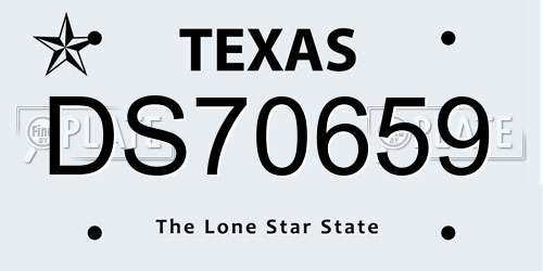 DS70659 Texas License Plate